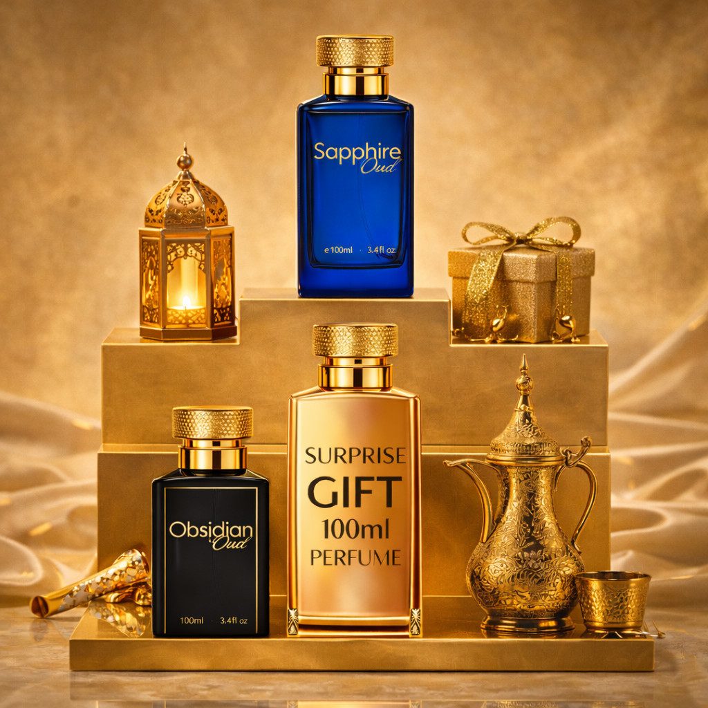 Eau de Parfum Oud Duftset: Sapphire Oud + Obsidian Oud + 100 ml Geschenk