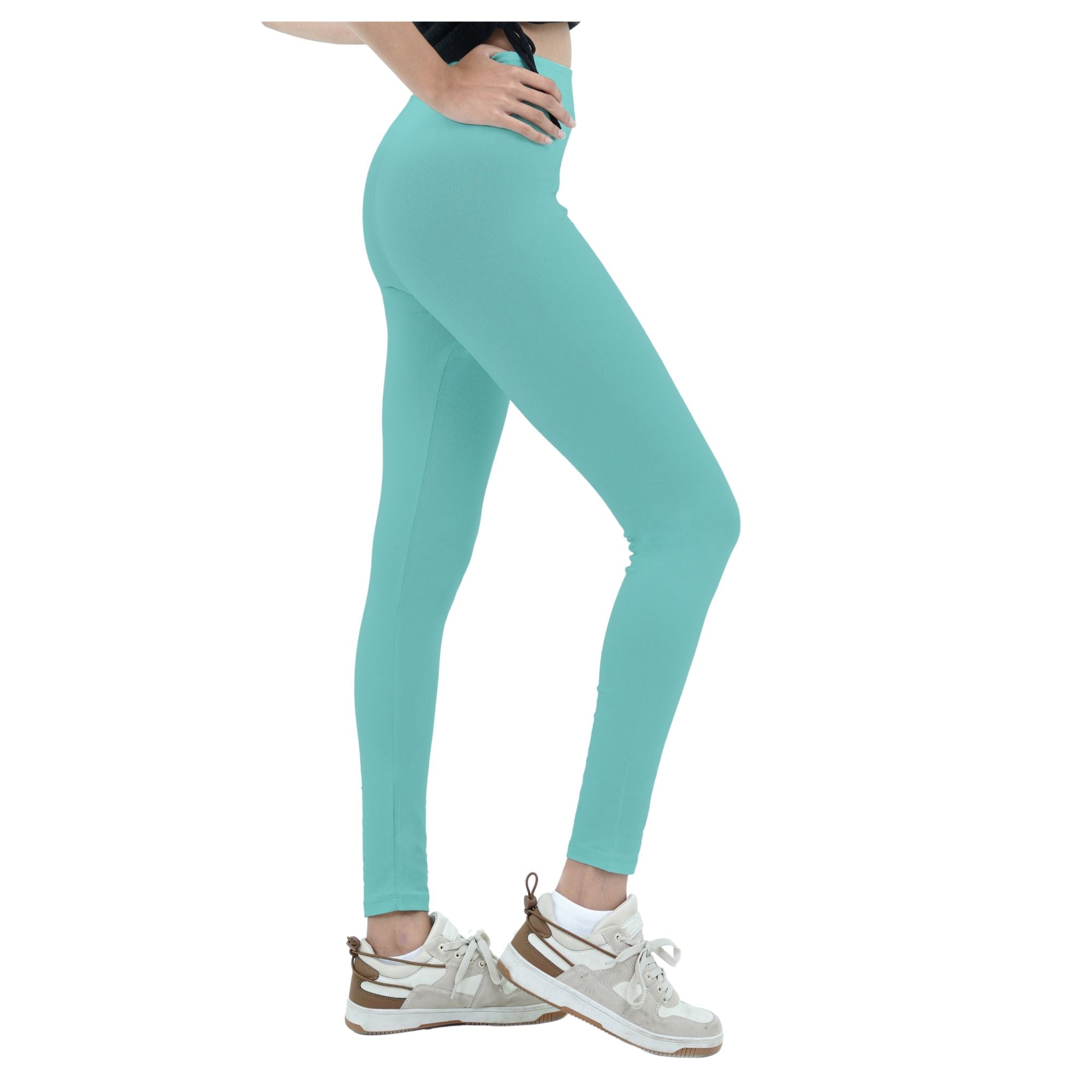 Damen Leggings aus 100% Baumwolle Aquamarin