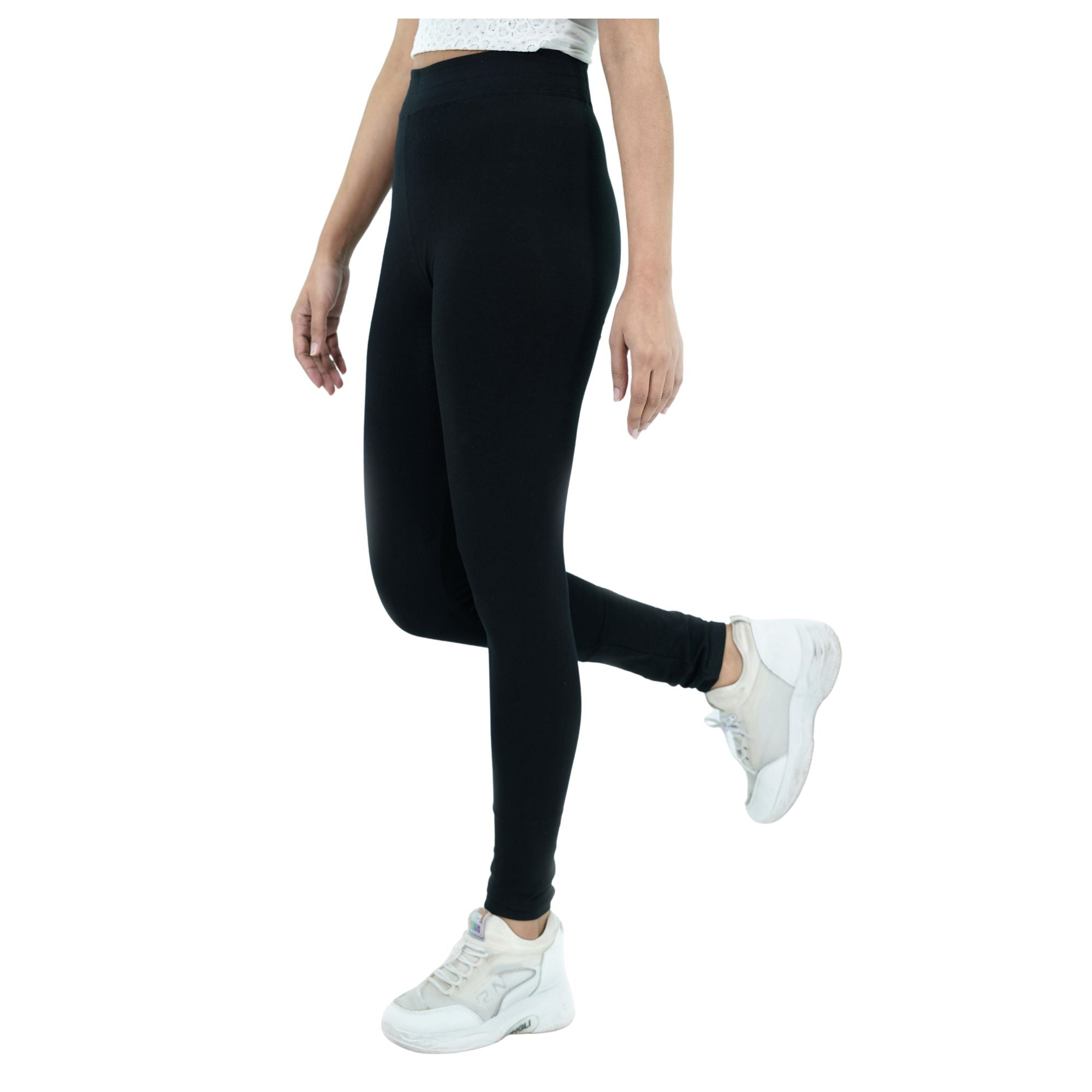 Damen Leggings aus 100% Baumwolle Schwarz