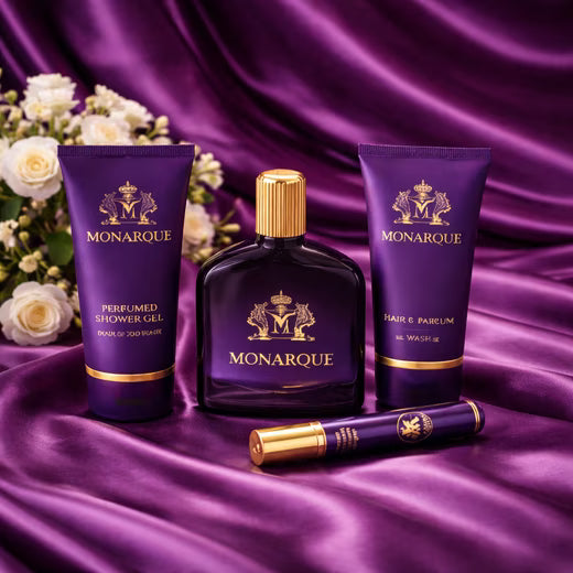 Pflege-Geschenkset Monarque Pour Homme 4-tlg. Herren Duftset: EdP, Duschgel, Aftershave