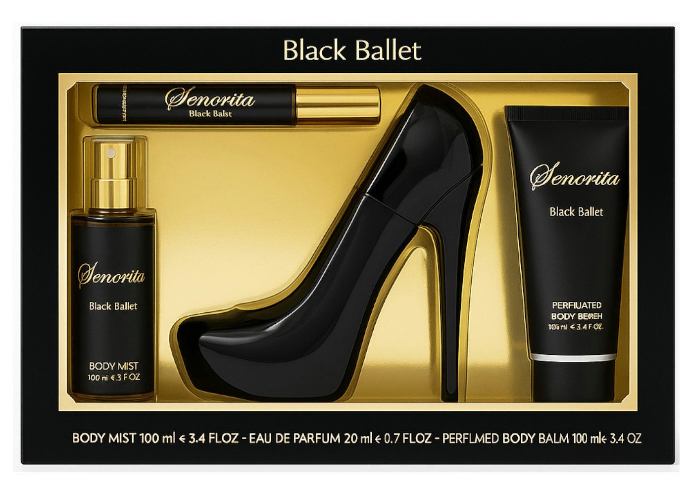 Pflege-Geschenkset Senorita Black Ballet 4-tlg. Geschenkset Inspiriert von F* Fabulous