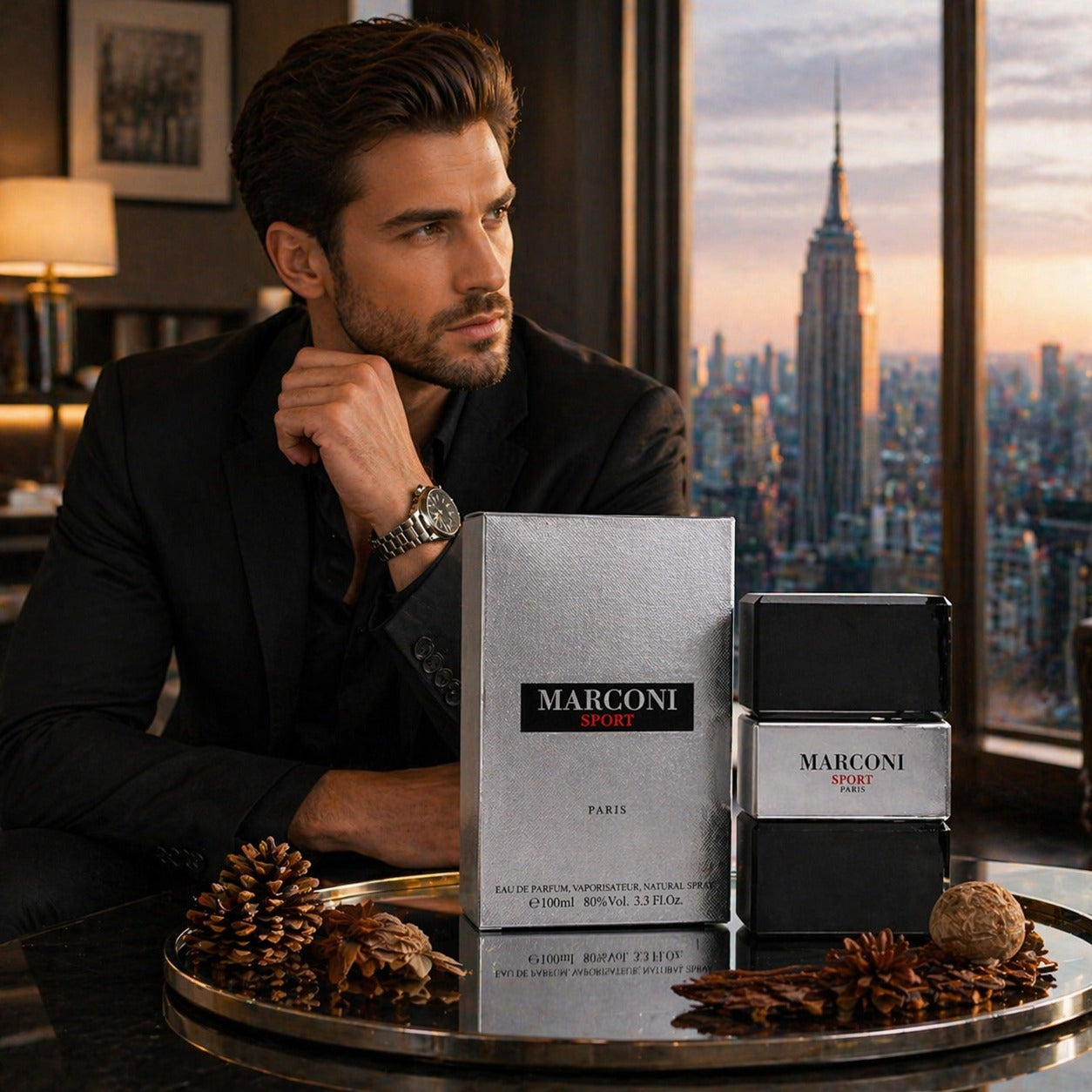 Eau de Parfum Marconi Sport Herrenduft Holzig Orientalisch aus Paris 90 ml