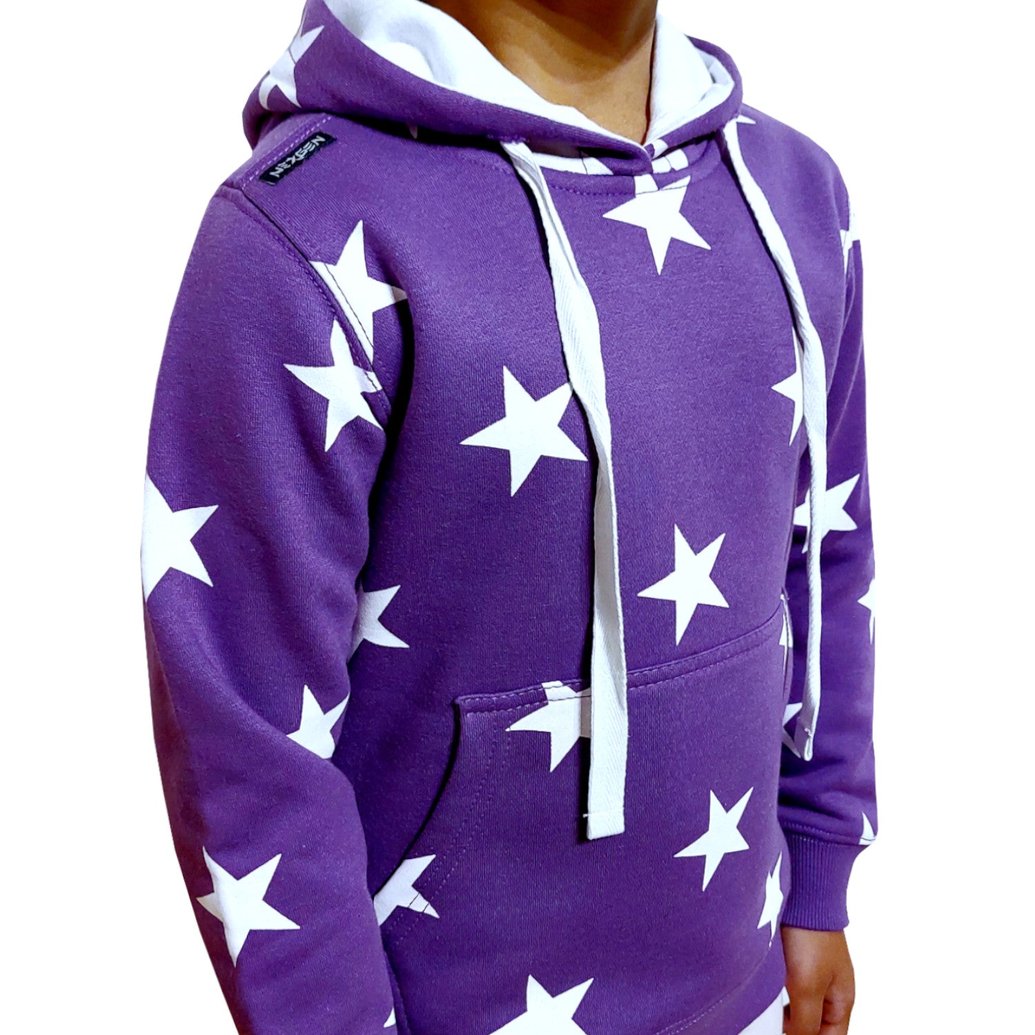 Girls' Hoodie Hooded Sweatshirt Purple Stars
