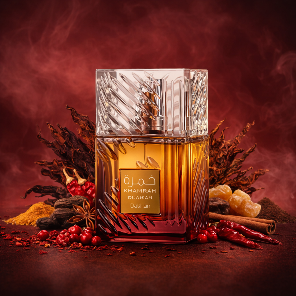 Lattafa Khamrah Dukhan Eau de Parfum Unisex, orientalisch-würziger Amberduft, 100 ml