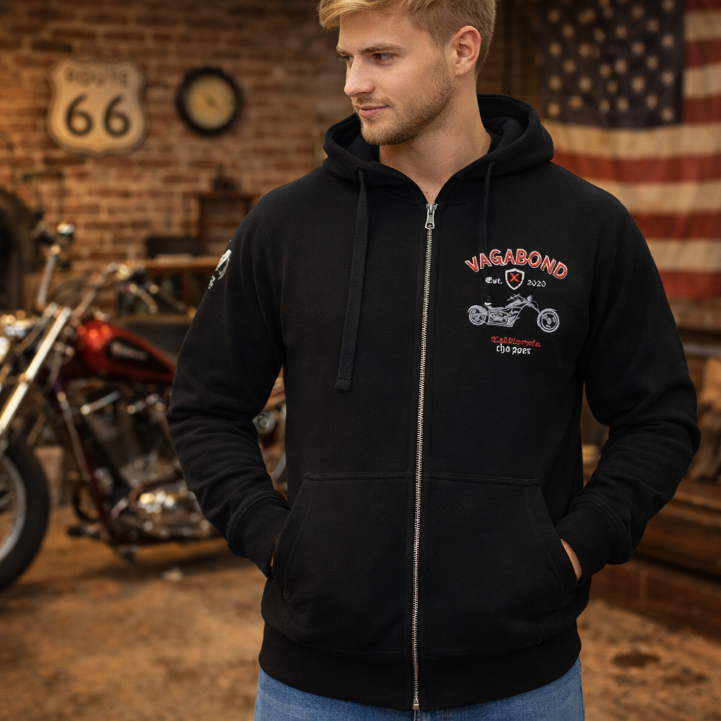 Fleecepullover Herren Hoodie Kapuzenjacke Baumwolle Fleece Sweatjacke
