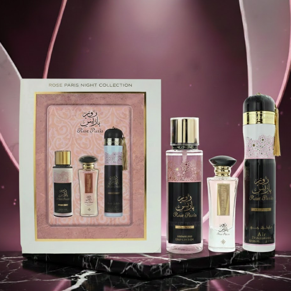 Duft-Set Rose Paris Damen Geschenkset: EDP + Body Mist + Lufterfrischer