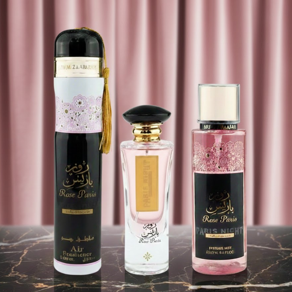 Duft-Set Rose Paris Damen Geschenkset: EDP + Body Mist + Lufterfrischer