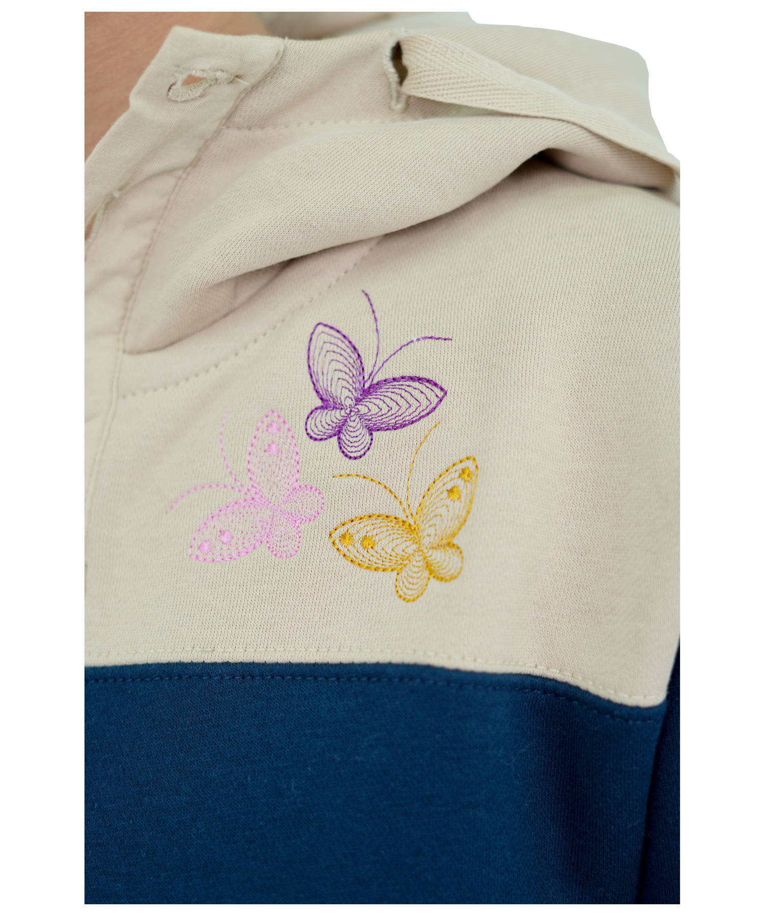 Damen Hoodie Kapuzenpullover Blau&Haut