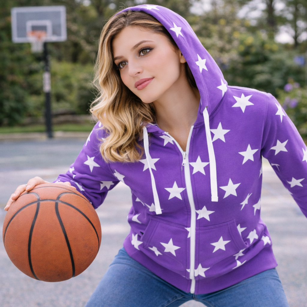 Hoodie Damen Fleece Pulli Kapuzenpullover Sweatjacke mit Reißverschluss