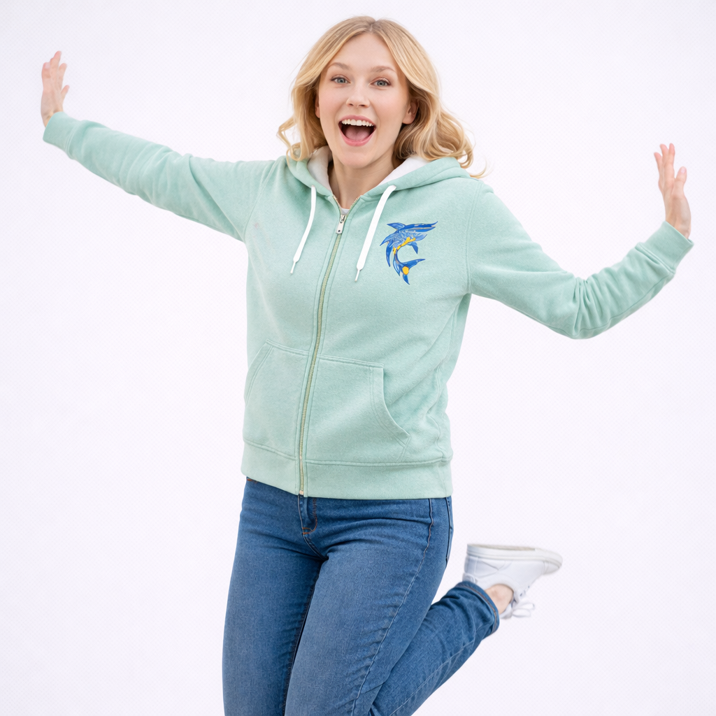 Hoodie Damen Fleece Pulli Kapuzenpullover Sweatjacke mit Reißverschluss
