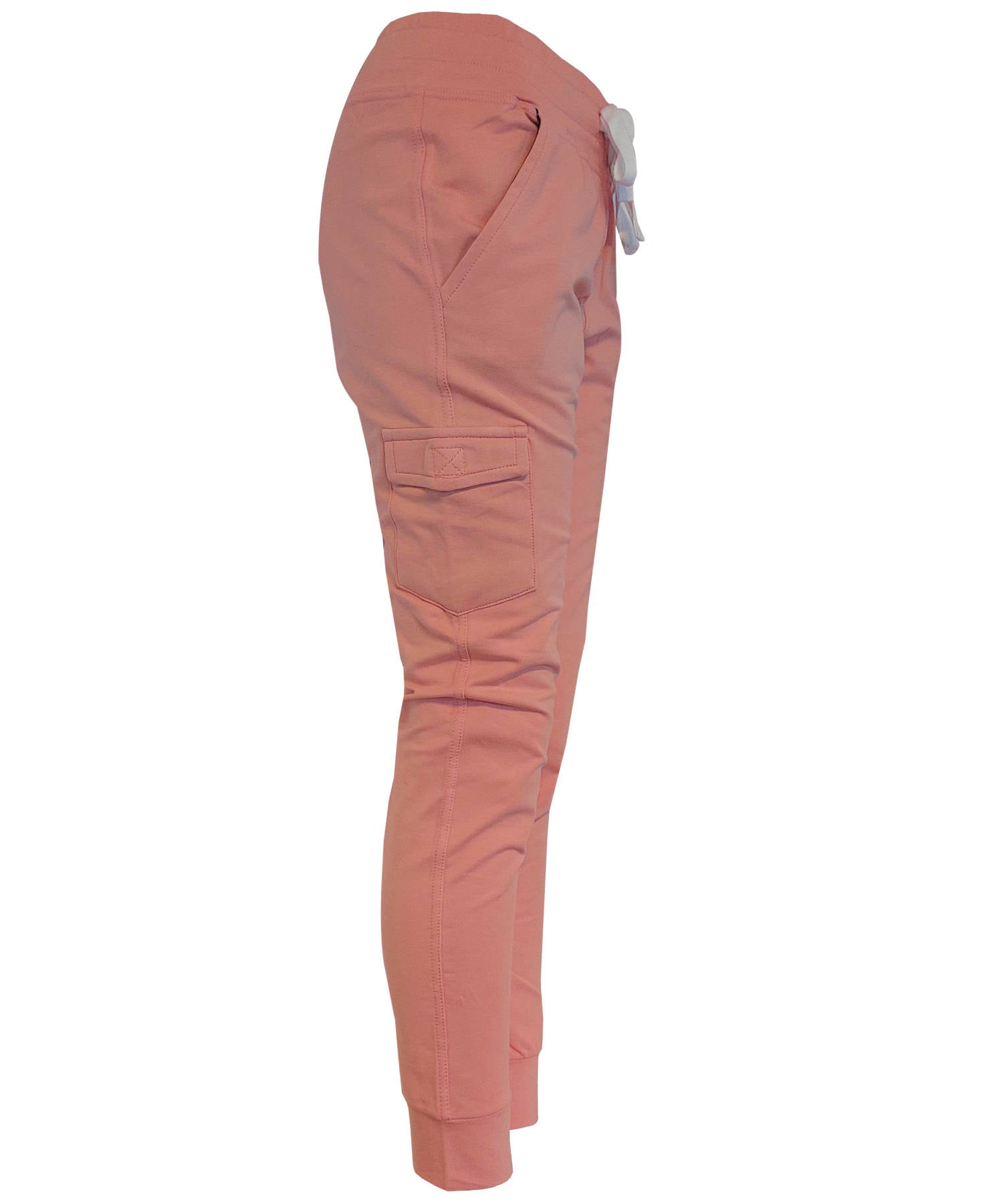 Damen Jogginghose Rosa mit Seitentaschen aus Baumwolle Slim Fit