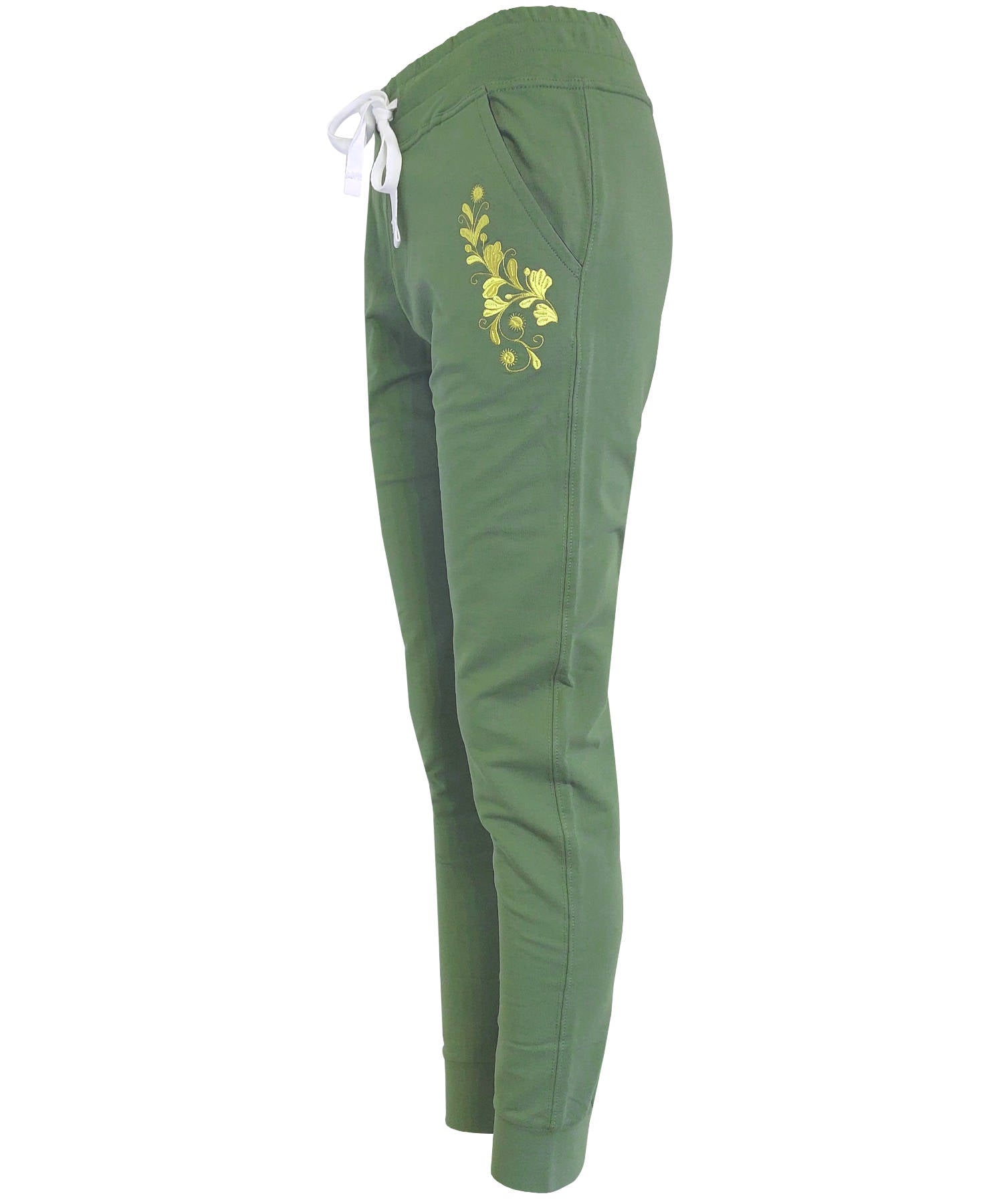 Damen Jogginghose Avocardo mit Stickerei aus Baumwolle Slim Fit