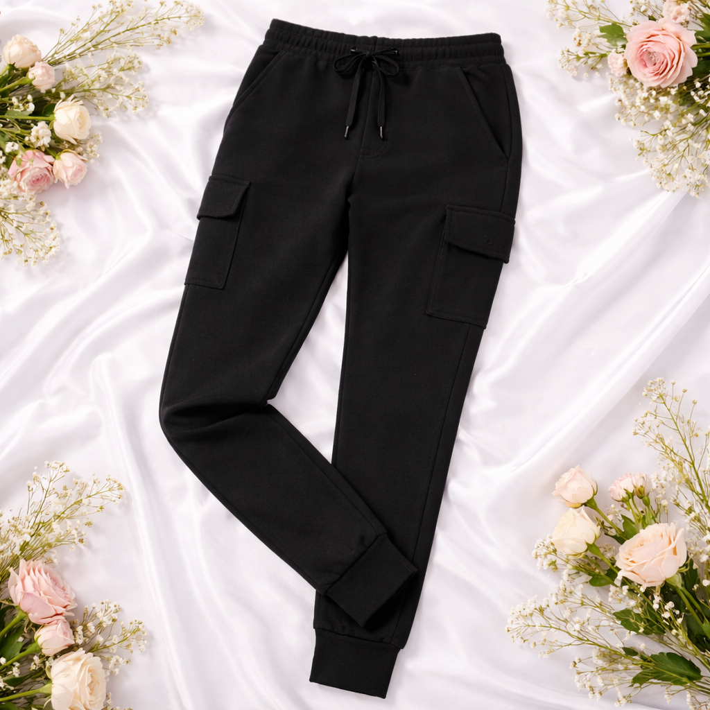 Sweathose Damen Premium Slim Fit Sweatpants Baumwolle Stretch