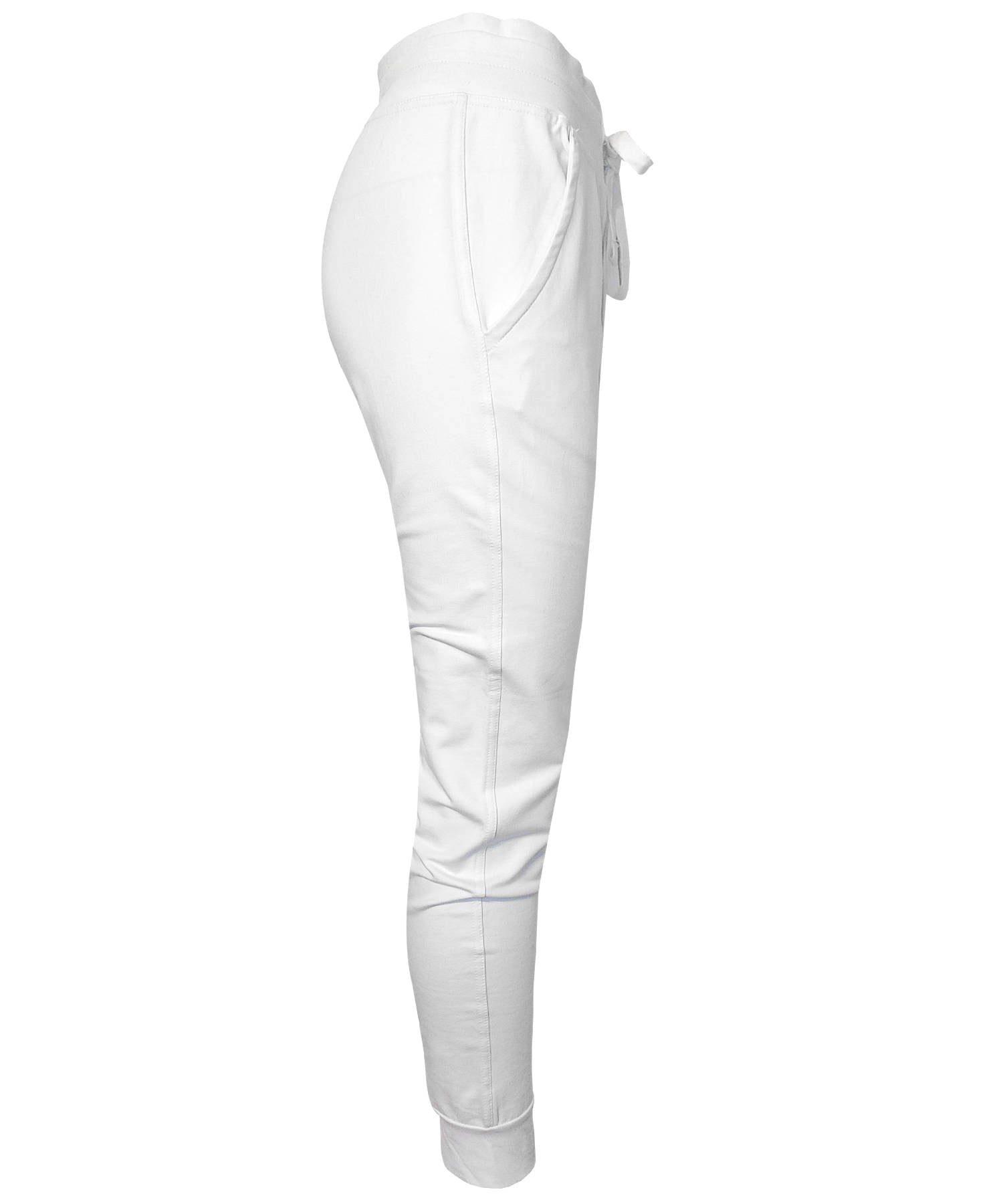 Damen Jogginghose Weiß mit Stickerei aus Baumwolle Slim Fit