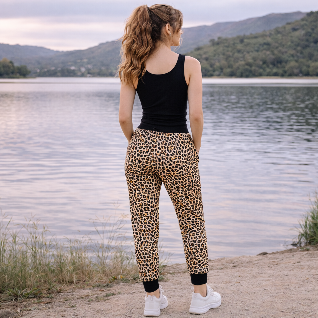 Sweathose Damen Premium Slim Fit Sweatpants Baumwolle Stretch