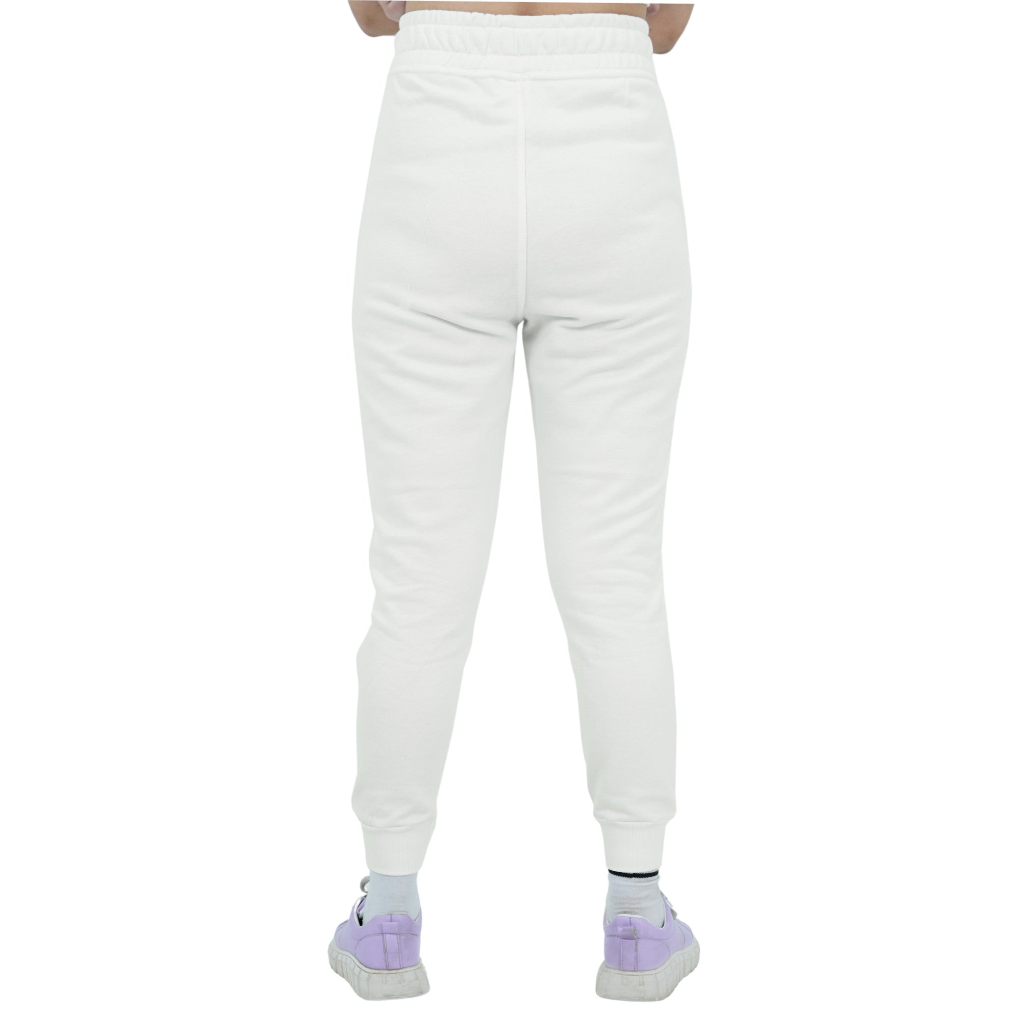 Damen Jogginghose Weiß mit Stickerei aus Baumwolle Slim Fit