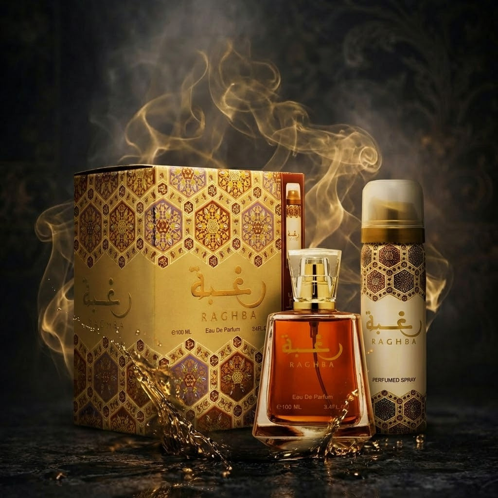 Duft-Set Lattafa Raghba Luxus Geschenkset, Eau de Parfum 100 ml + Spray