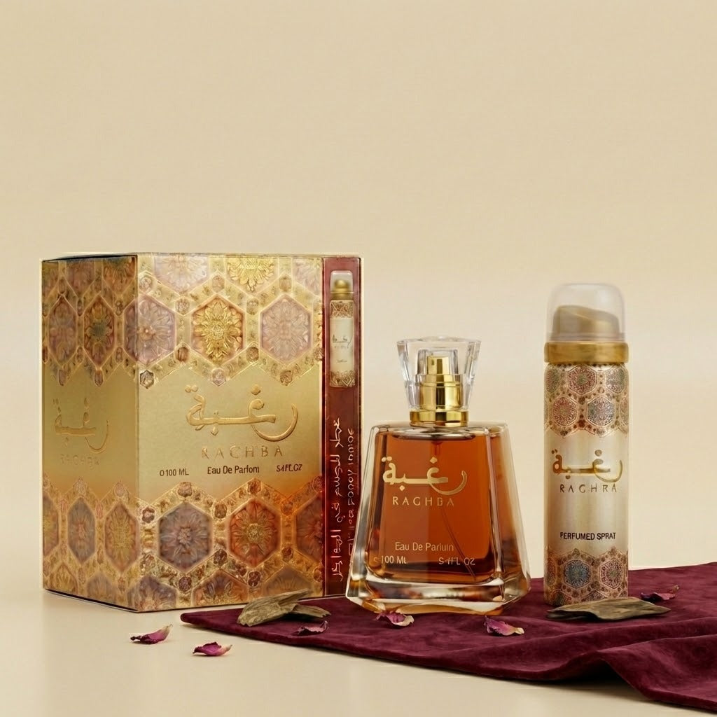 Duft-Set Lattafa Raghba Luxus Geschenkset, Eau de Parfum 100 ml + Spray