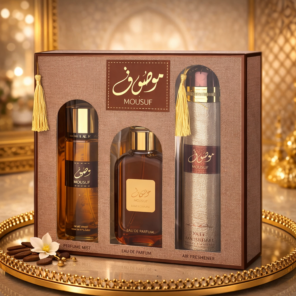 Duft-Set Mousuf Parfum Geschenkset: EDP + Deo + Lufterfrischer