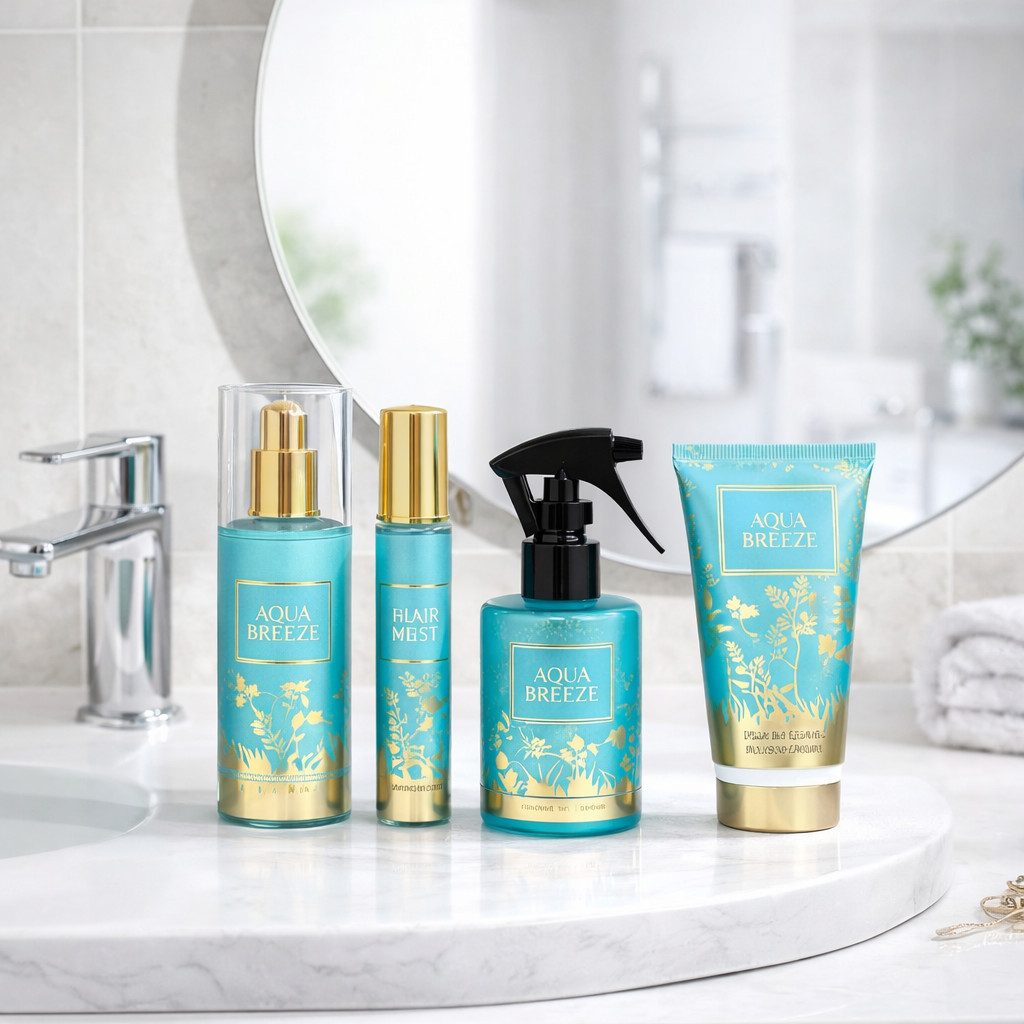 Pflege-Geschenkset Aqua Breeze Damen Duftset 4-tlg Ins vom bekannter Düfte Made in UK