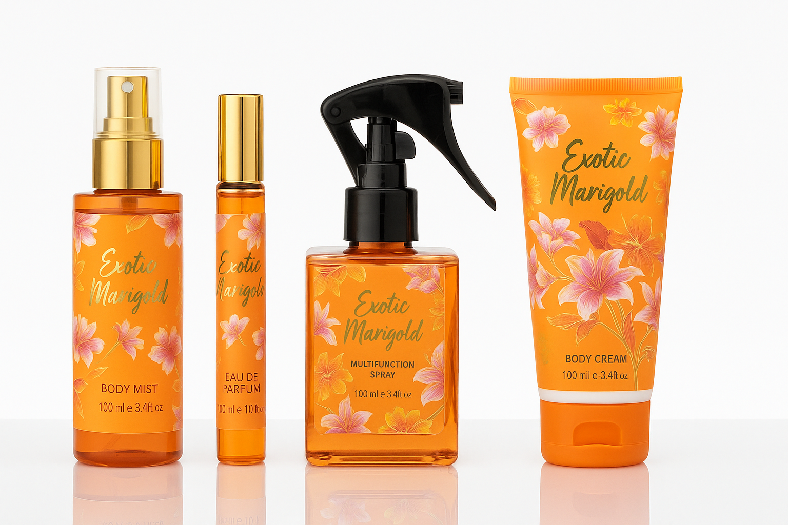 Pflege-Geschenkset Exotic Marigold Damen Duftset 4-tlg Ins vom bekannter Düfte Made in UK