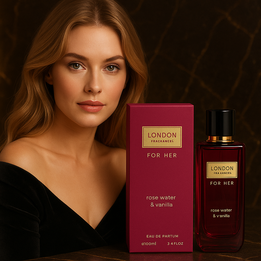 Eau de Parfum London Fragrances For Her Rosenwasser & Vanille Made in England 100 ml