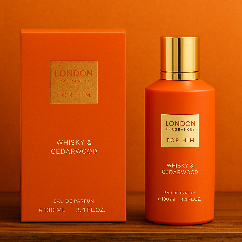 Eau de Parfum London Fragrances For Him Whisky & Cedar Wood Made in England 100 ml
