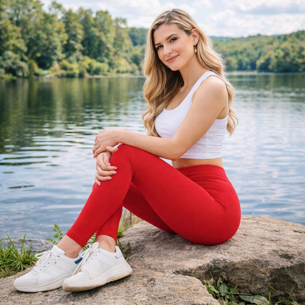 Sweathose NEXGEN OUTFITS Damen Comfort Stretch Leggings Baumwolle Freizeit Hose