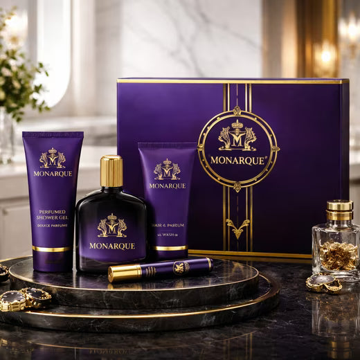 Pflege-Geschenkset Monarque Pour Homme 4-tlg. Herren Duftset: EdP, Duschgel, Aftershave
