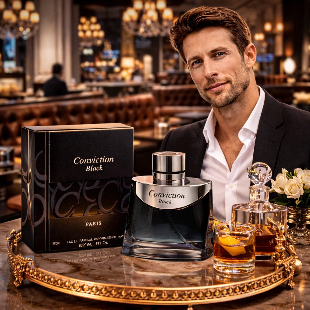 Eau de Parfum Conviction Black Herrenduft Frisch Blumig Warm aus Paris 90 ml