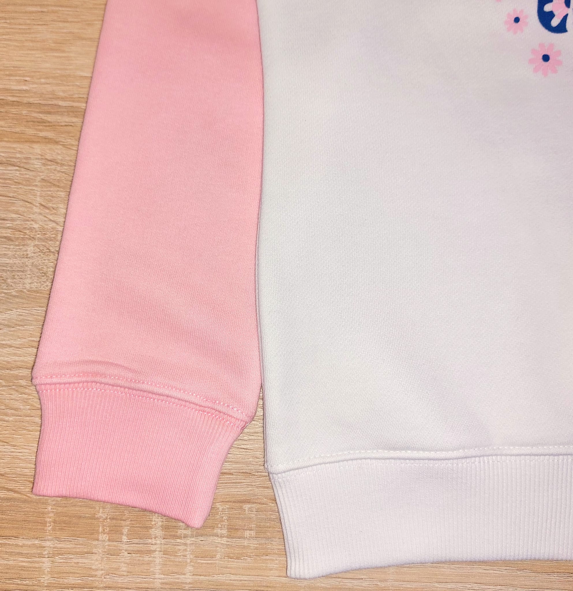 Girls' Sweatshirt Raglan Happy Girl Pink&White