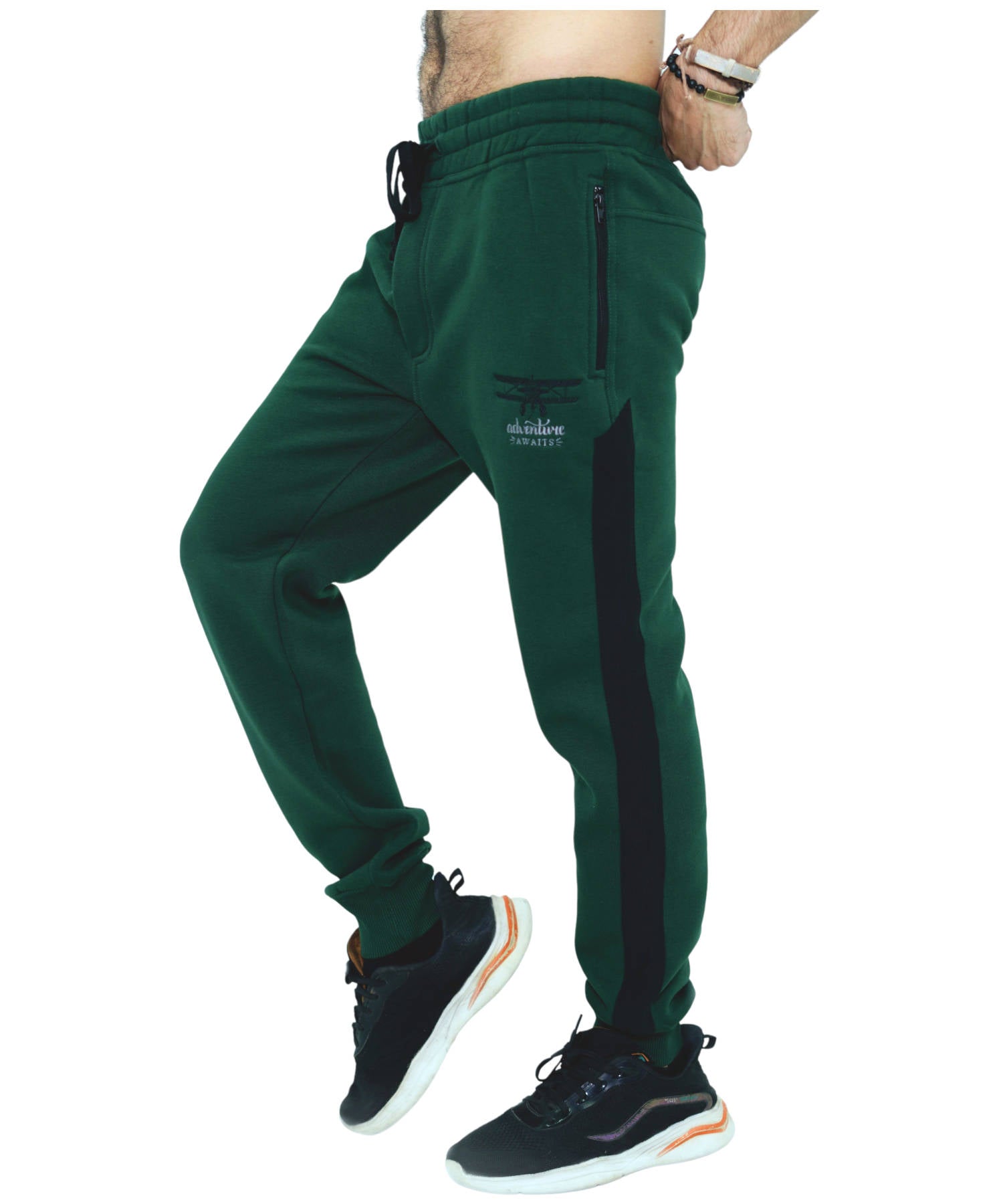 Herren Jogginghose Fleece moosgrün