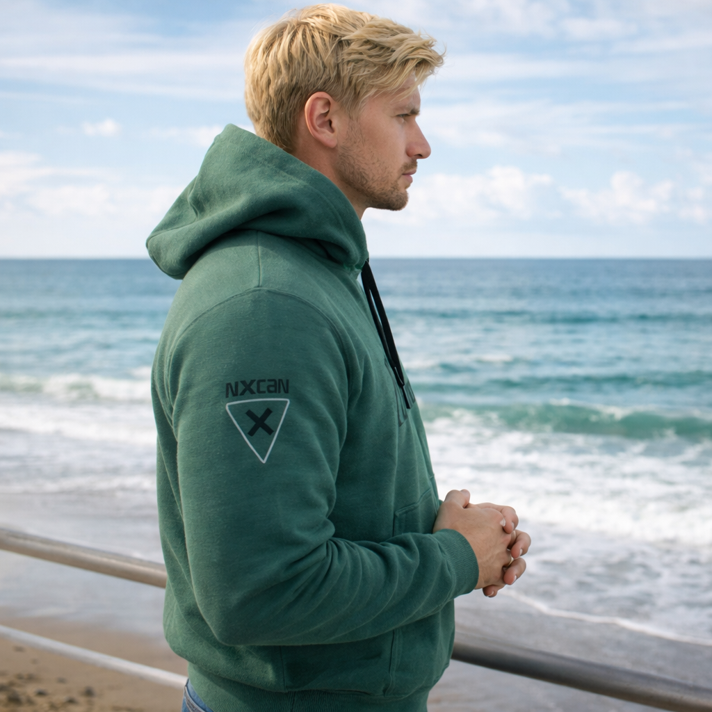 Fleecepullover Herren Hoodie Kapuzenjacke Baumwolle Fleece Sweatjacke