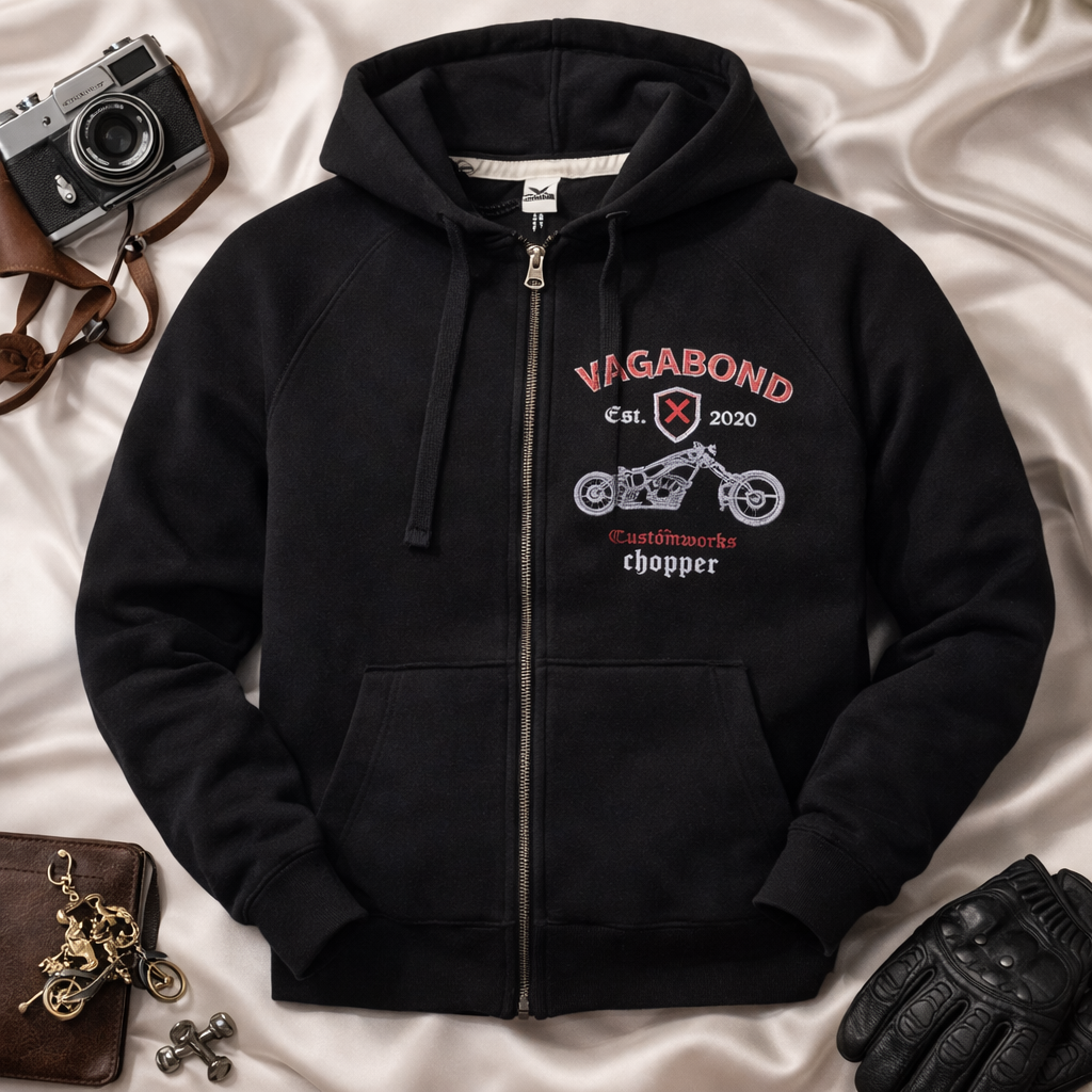 Fleecepullover Herren Hoodie Kapuzenjacke Baumwolle Fleece Sweatjacke