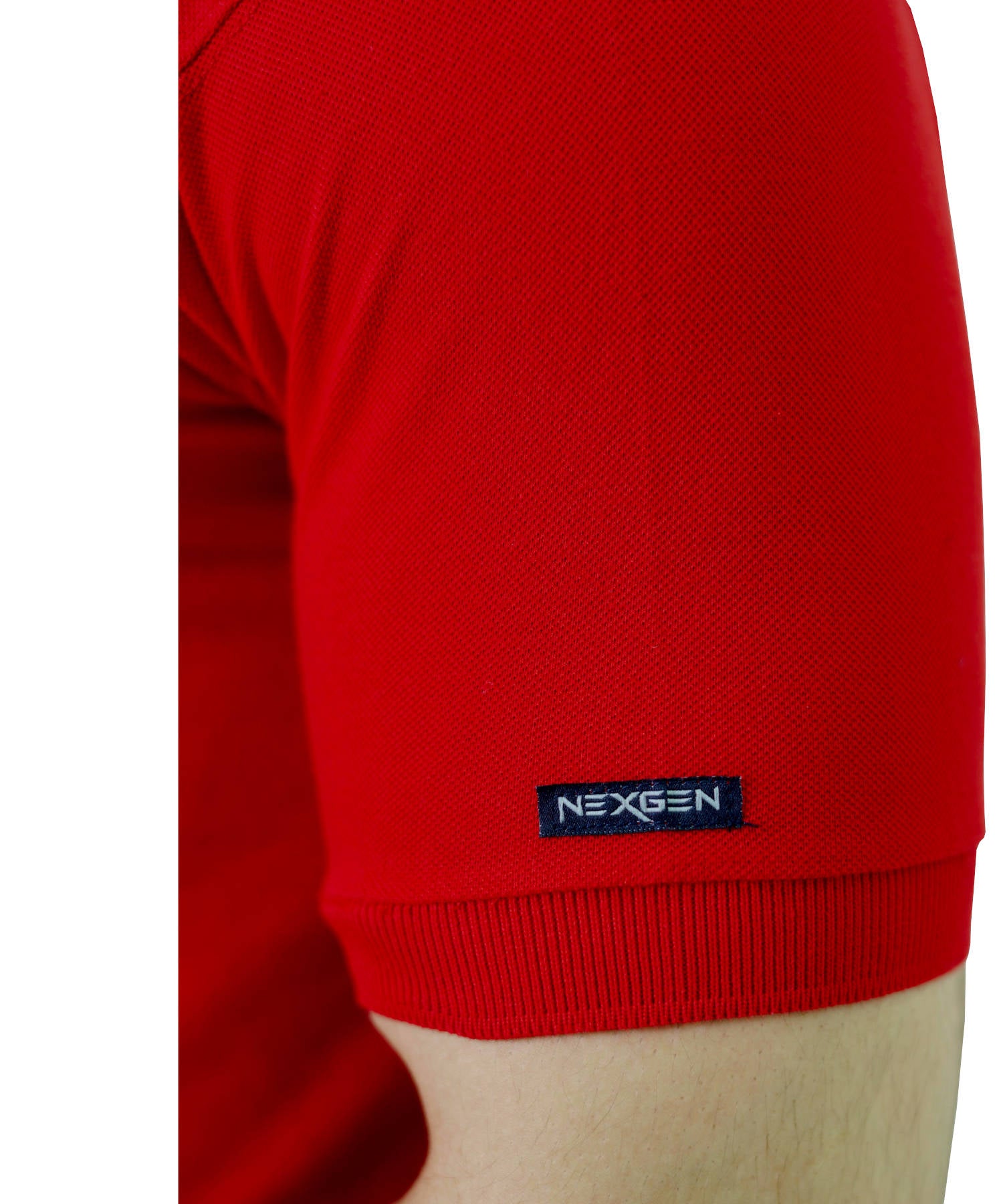 Men's Polo Shirt Pique 100% Cotton Slim Fit Short Sleeve Embroidery Red with Dragon