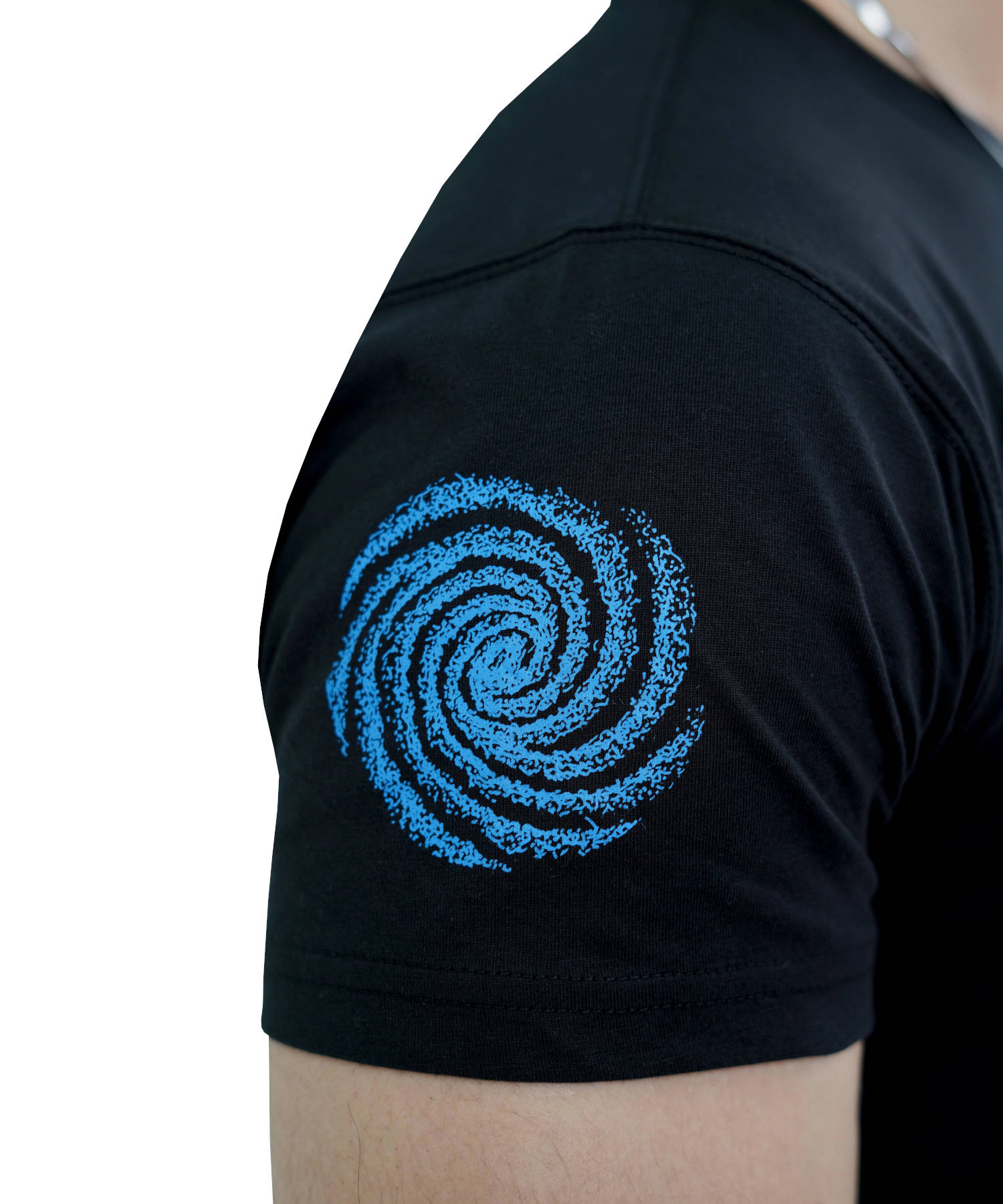 Men's T-Shirt Jersey 100% Cotton Slim Fit Short Sleeve Print Black with Interstellar Machine