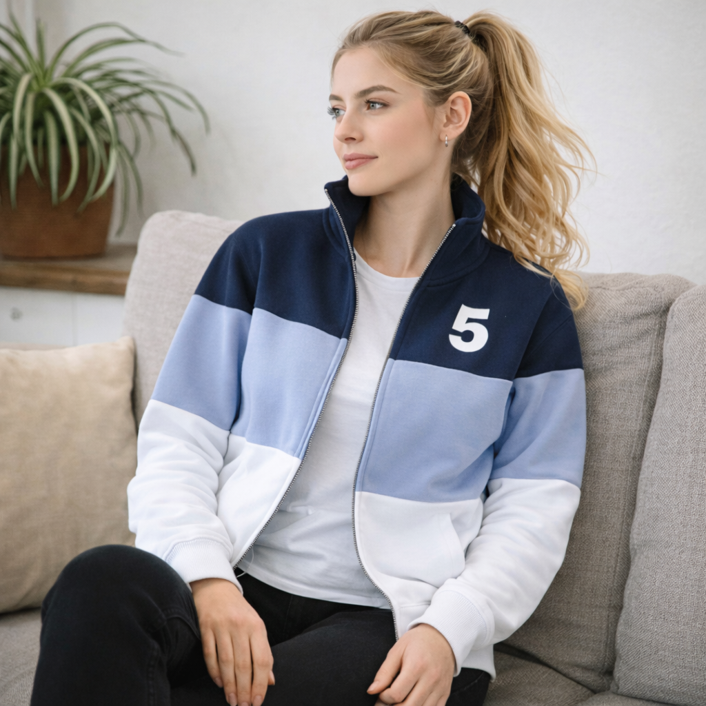 Fleecepullover Damen Cozy Comfort Fleece Hoodie Baumwolle Sweatjacke