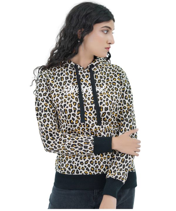 Damen Hoodie Kapuzenpullover Cheetah
