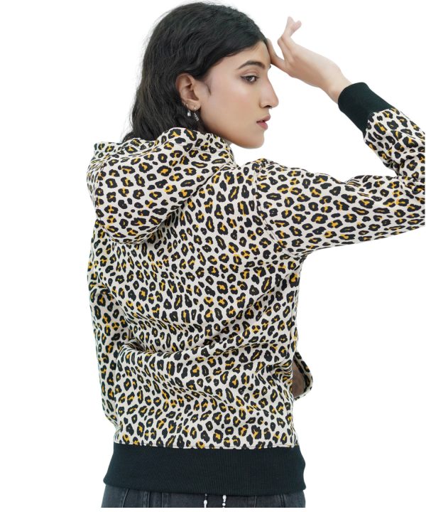 Damen Hoodie Kapuzenpullover Cheetah