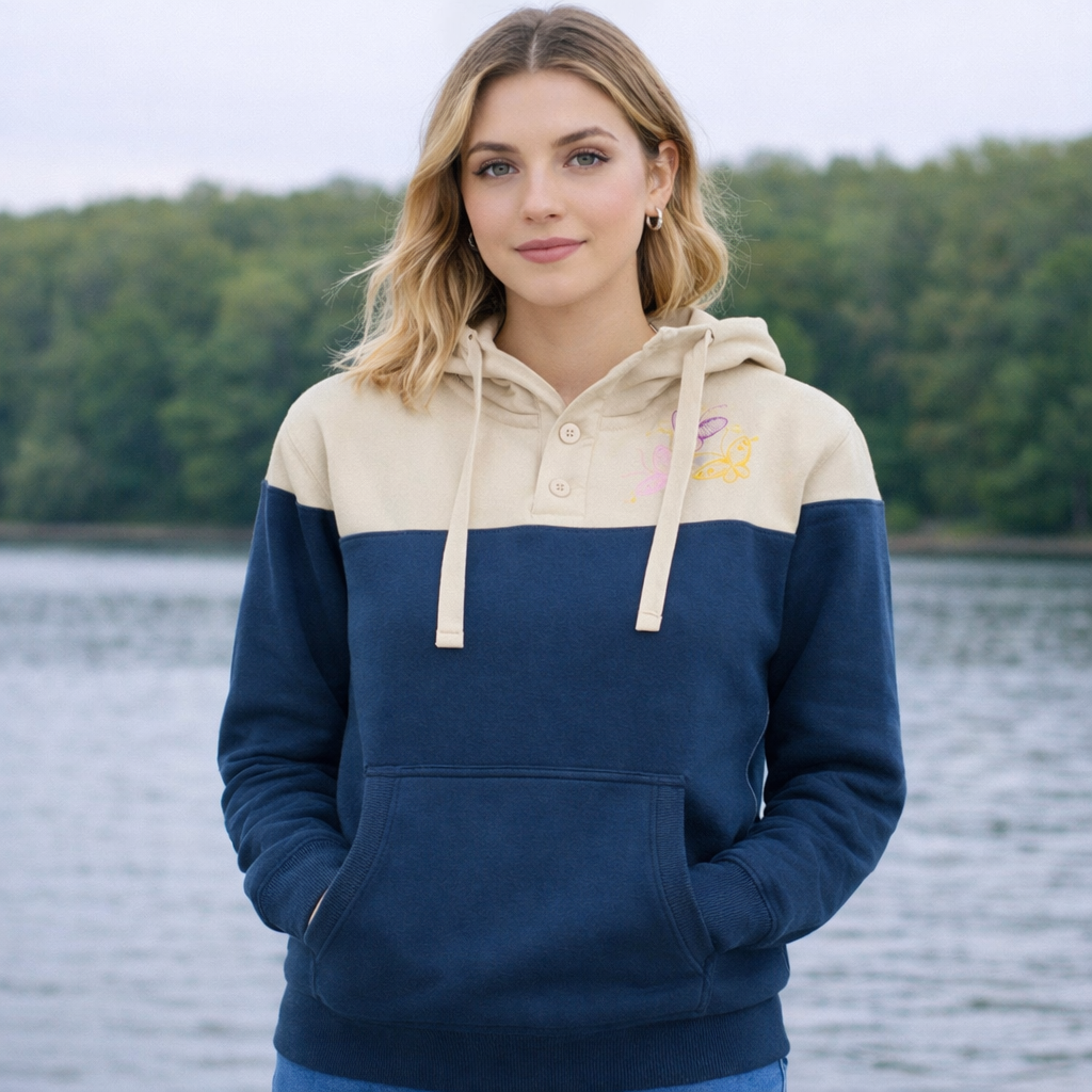 Fleecepullover Damen Fleece Kapuzenpullover Pulli Sweatjacke