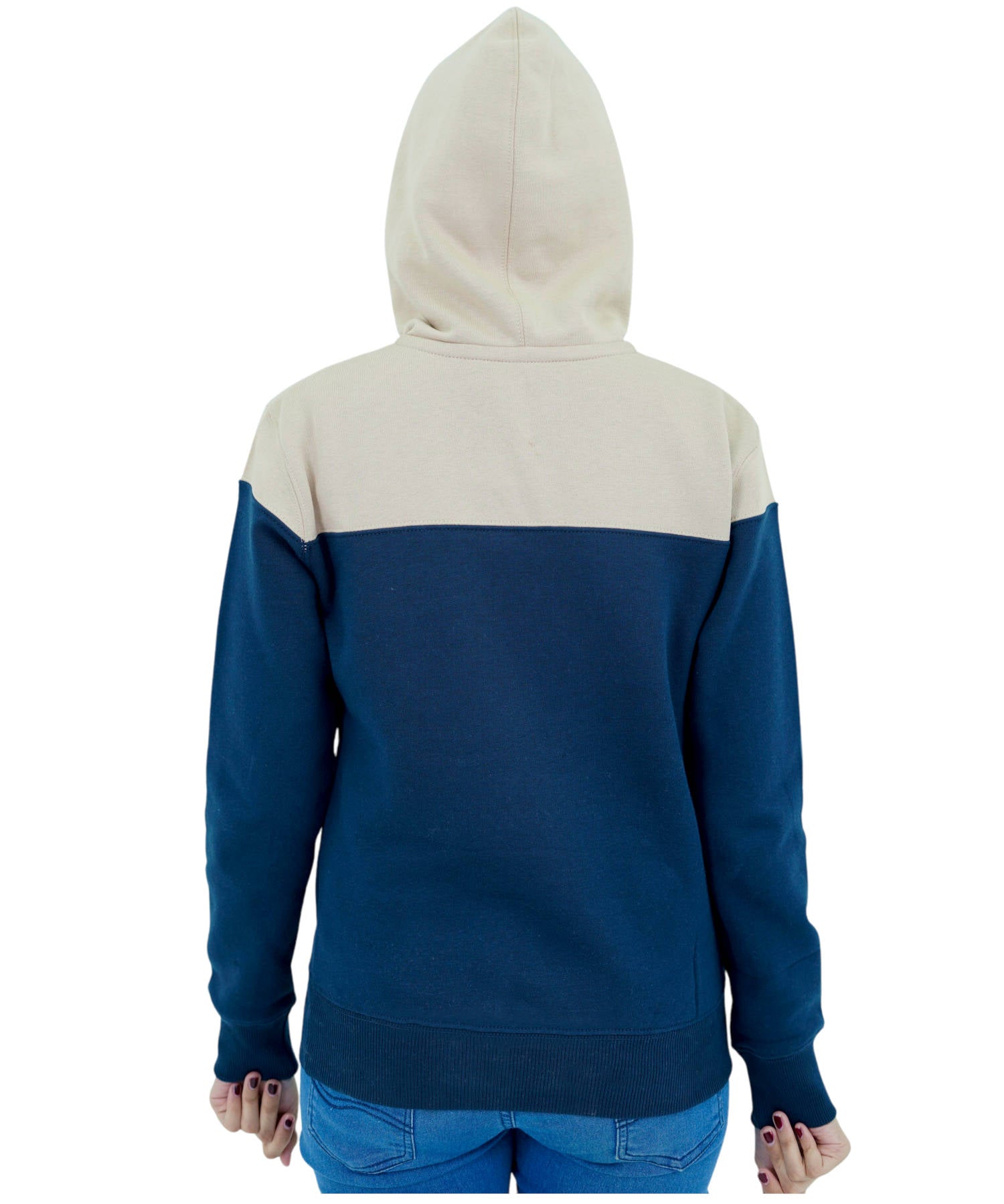 Damen Hoodie Kapuzenpullover Blau&Haut