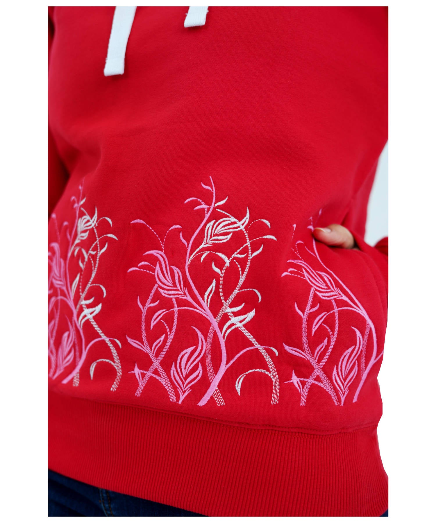 Damen Hoodie Kapuzenpullover Rot