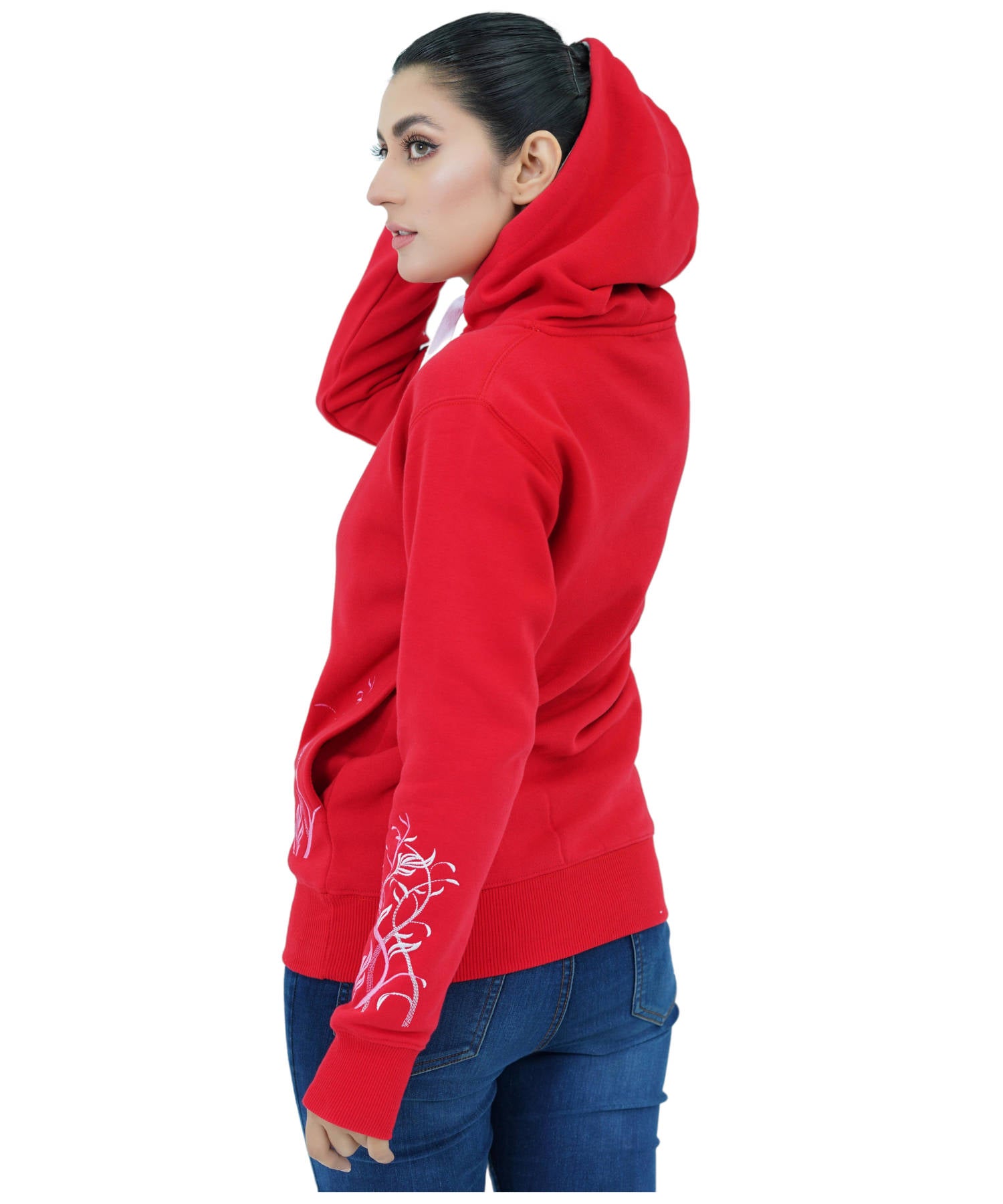 Damen Hoodie Kapuzenpullover Rot