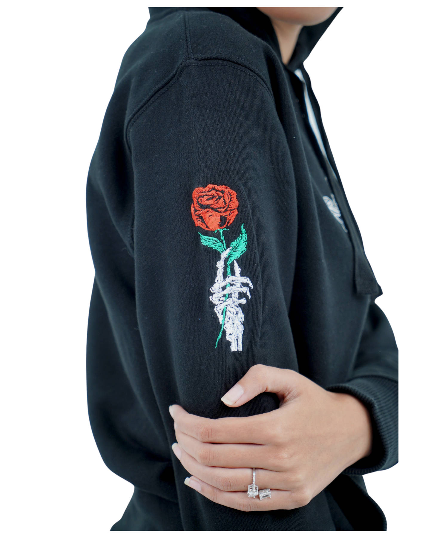 Damen Hoodie Kapuzenpullover Schwarz