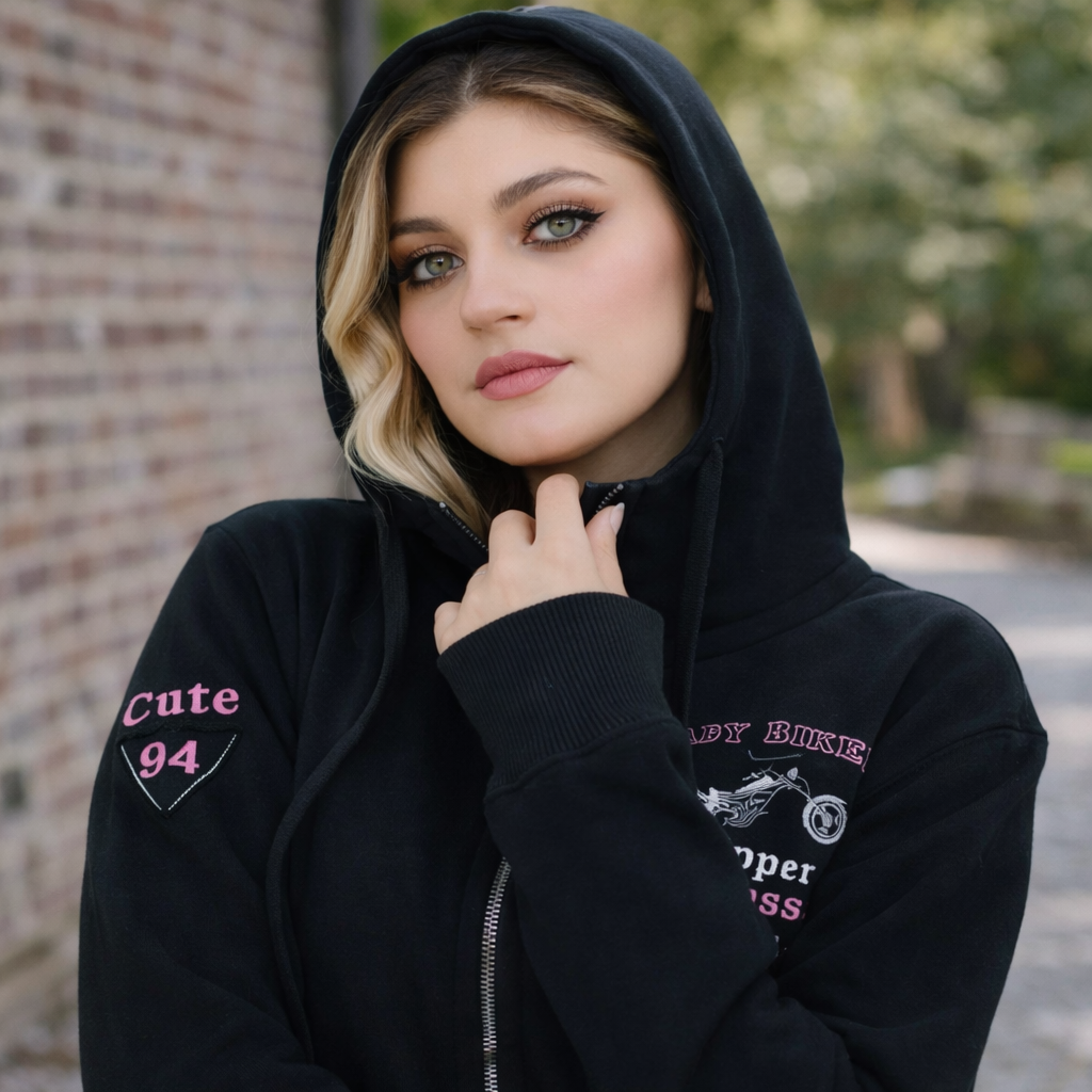 Hoodie Damen Fleece Pulli Kapuzenpullover Sweatjacke mit Reißverschluss