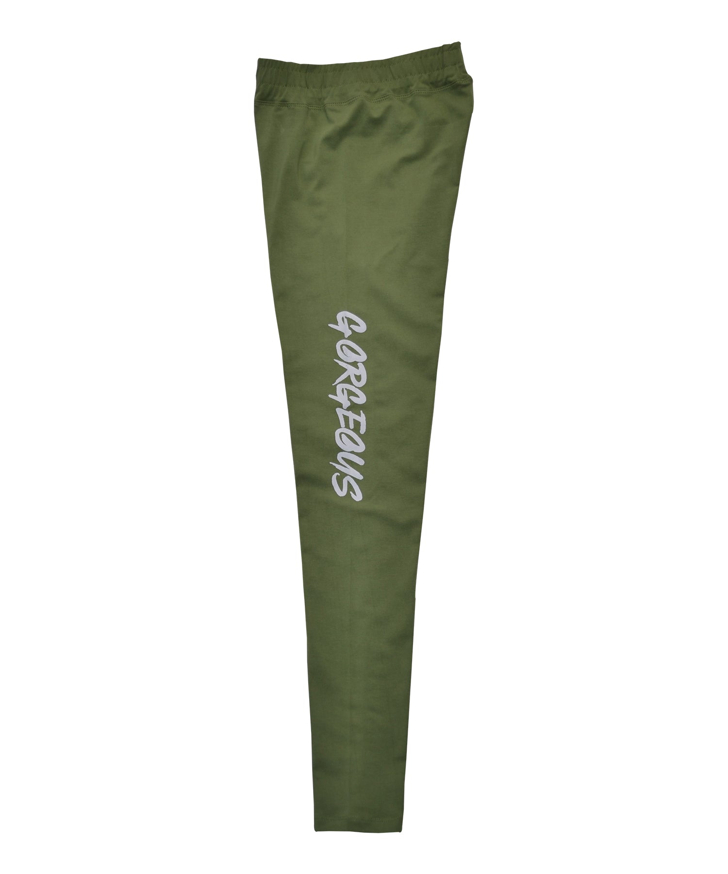 Damen Lycra-Jersy Leggings, Hosen, Jogginghosen, Trainingshosen, Freizeithosen Grün Aufdruck