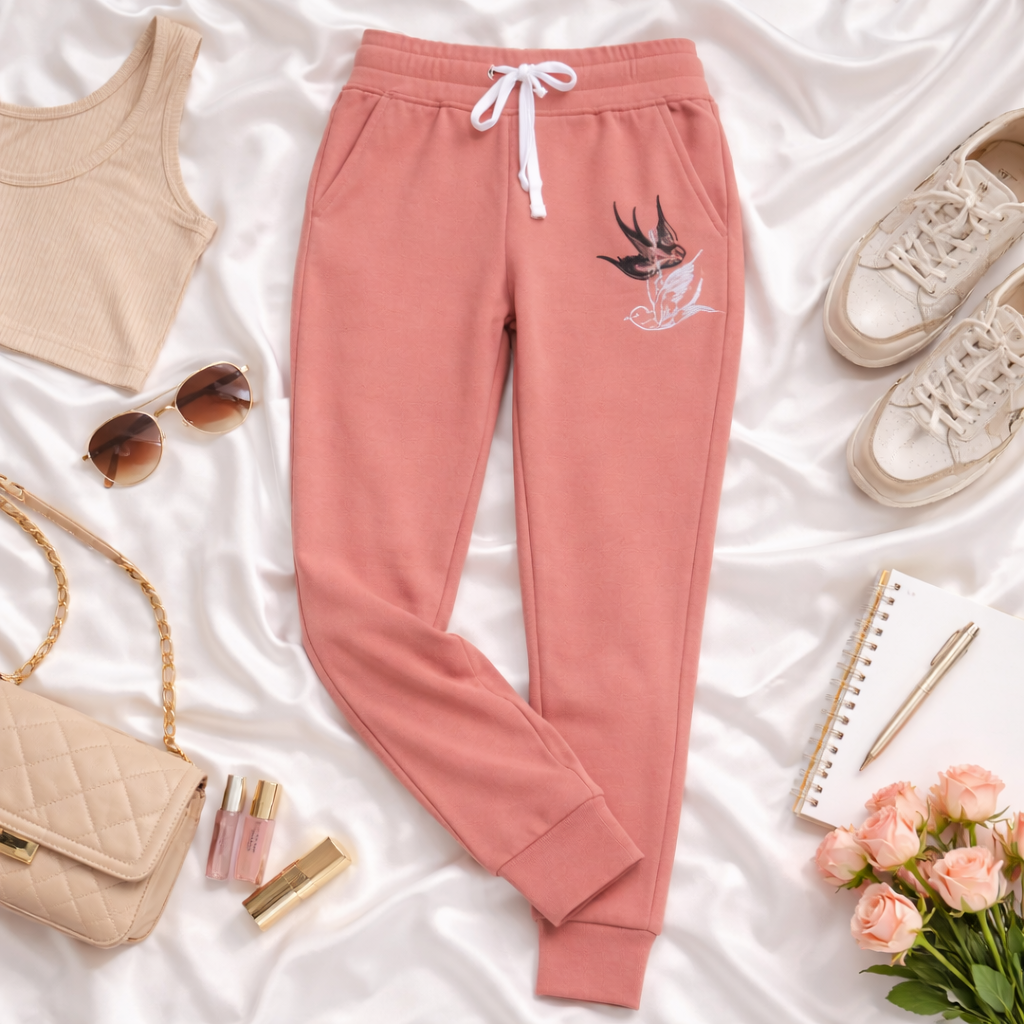 Sweathose Damen Premium Slim Fit Sweatpants Baumwolle Stretch