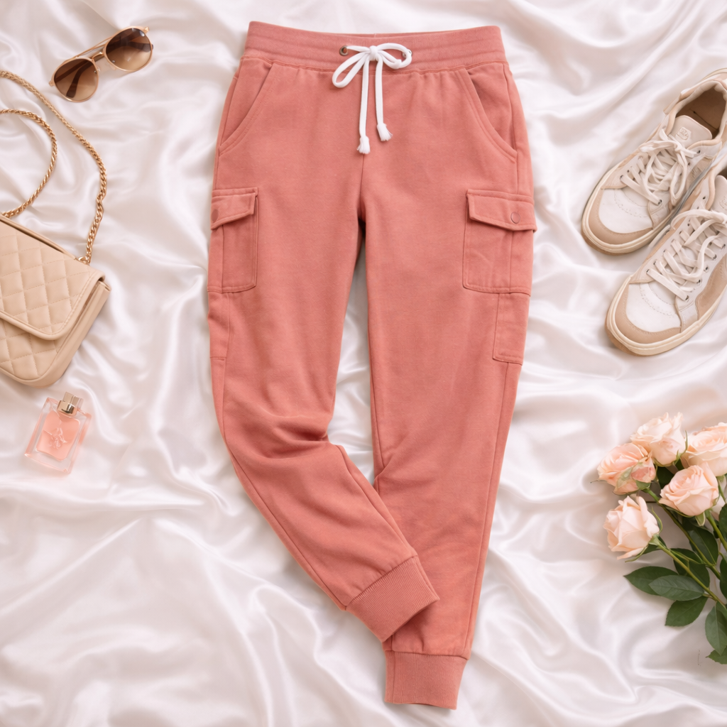 Sweathose Damen Premium Slim Fit Sweatpants Baumwolle Stretch