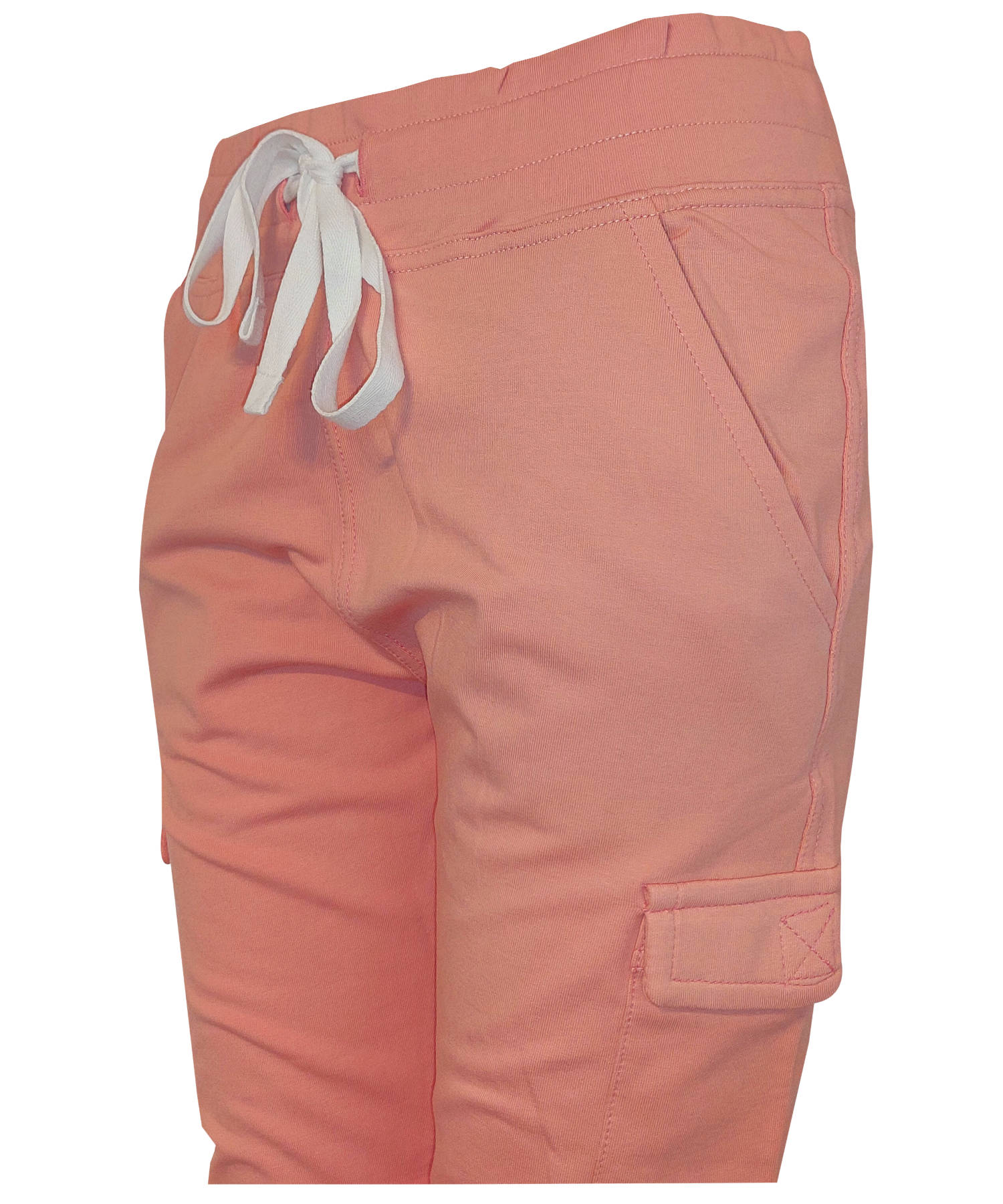Damen Jogginghose Rosa mit Seitentaschen aus Baumwolle Slim Fit