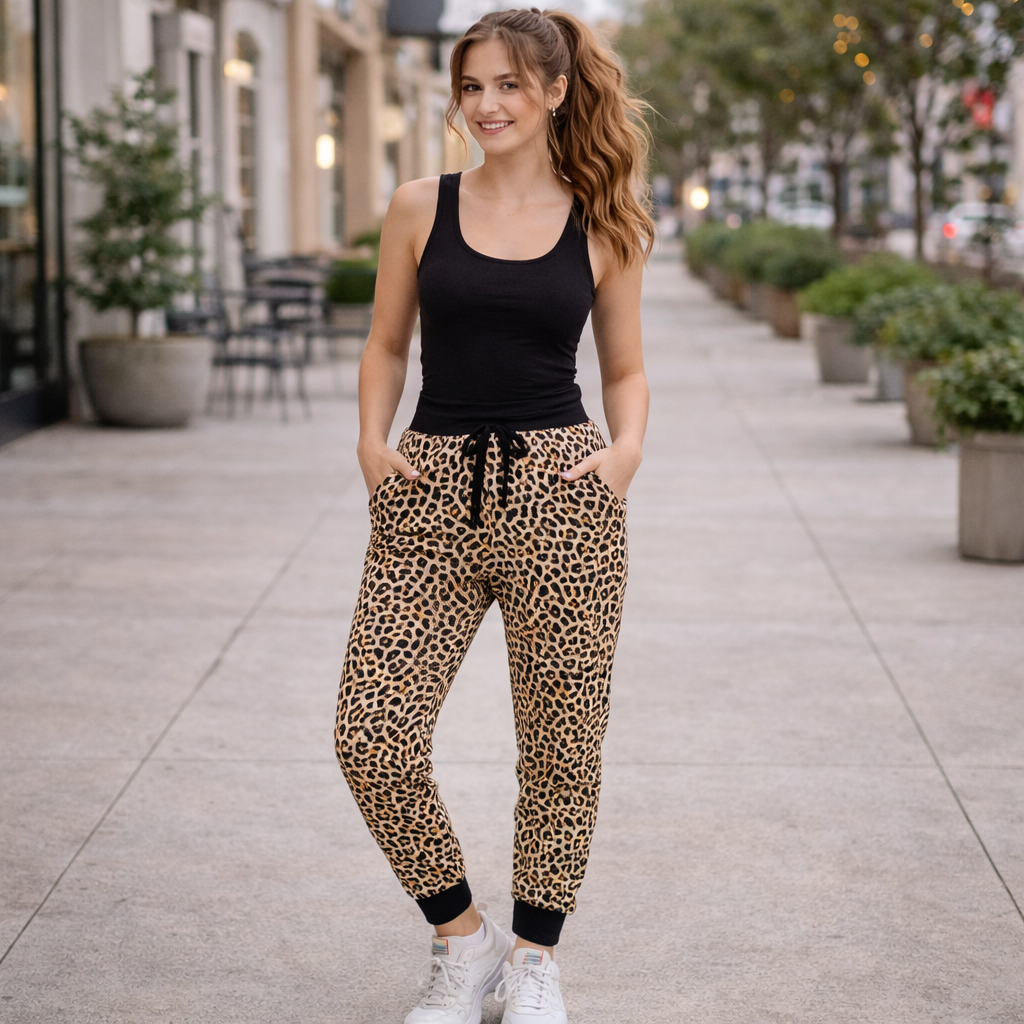 Sweathose Damen Premium Slim Fit Sweatpants Baumwolle Stretch